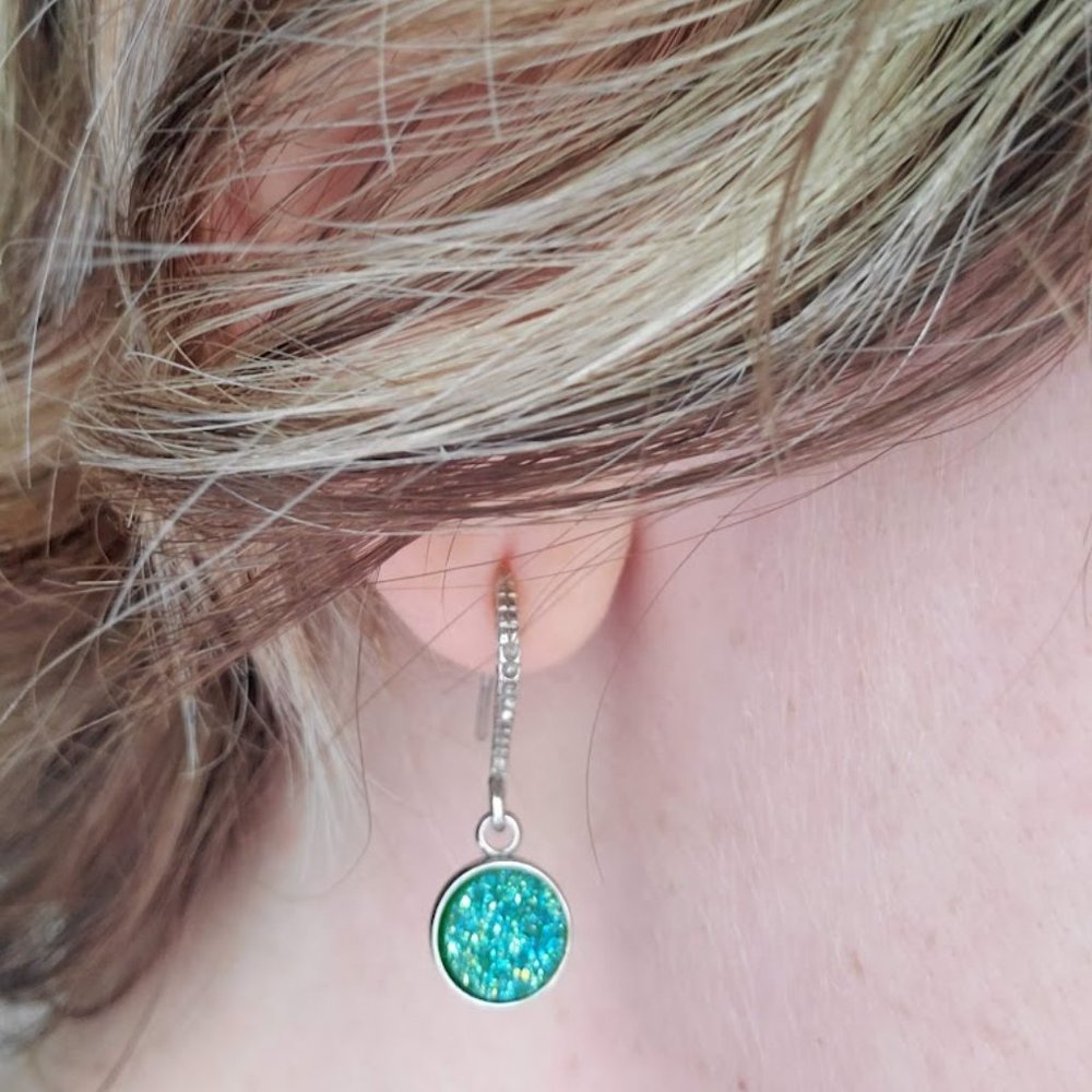 Handmade Druzy Coin Earrings